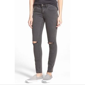 Articles Of Society Sarah Knee Slit Skinny Jeans Gray Sz 26